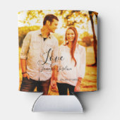 Liefde foto toevoegen naam set. Datum jaar bruilof Blikjeskoeler (Achterkant)