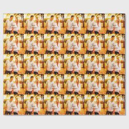 Liefde foto toevoegen naam set. Datum jaar bruilof Cadeaupapier