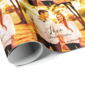 Liefde foto toevoegen naam set. Datum jaar bruilof Cadeaupapier (Rol Hoek)