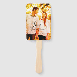 Liefde foto toevoegen naam set. Datum jaar bruilof Handwaaier