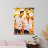 Liefde foto toevoegen naam set. Datum jaar bruilof Hangend Wandkleed (Slaapkamer)