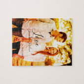 Liefde foto toevoegen naam set. Datum jaar bruilof Legpuzzel (Horizontaal)