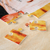 Liefde foto toevoegen naam set. Datum jaar bruilof Legpuzzel (Zijkant)