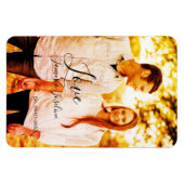 Liefde foto toevoegen naam set. Datum jaar bruilof Magneet (Horizontaal)