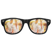 Liefde foto toevoegen naam set. Datum jaar bruilof Retro Zonnebril (Voorkant)