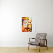 Liefde foto toevoegen naam set. Datum jaar bruilof Wandkleed (In Situ (horizontaal))