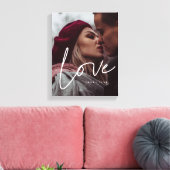 Liefde foto van modern calligrafisch koppel canvas afdruk (Insitu (Woonkamer))