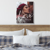 Liefde foto van modern calligrafisch koppel canvas afdruk (Insitu (Slaapkamer))