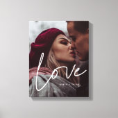 Liefde foto van modern calligrafisch koppel canvas afdruk (Voorkant)