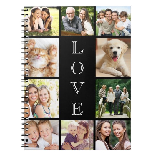 Liefde Fotocollage Zwart Notitieboek (Voorkant)