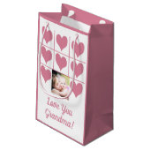 Liefde foto's en roze harten klein cadeauzakje (Achterkant Gekanteld)