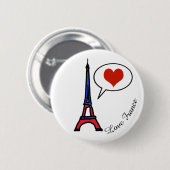 liefde Frankrijk Ronde Button 5,7 Cm (Voorkant /achterkant)