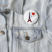 liefde Frankrijk Ronde Button 5,7 Cm (In situ)