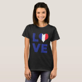 Liefde Frankrijk Vlag T-shirt (Voorkant volledig)