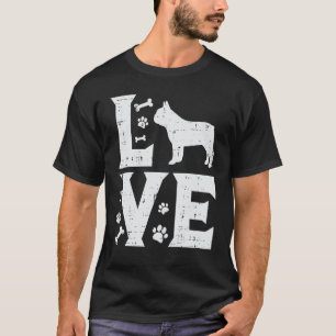 Liefde Franse Bulldog Frenchie Animal Pet Hondenli T-shirt