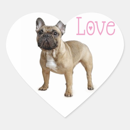Liefde Franse Bulldog Puppy Dog Sticker / zeehond (Voorkant)