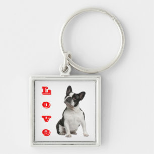 Liefde Franse Bulldog Puppy Hond Sleutelhanger