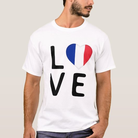 Liefde - Franse vlag T-shirt (Voorkant)