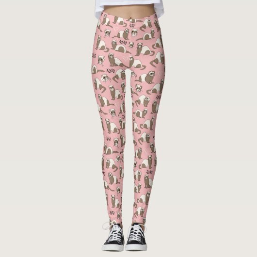 Liefde fretten - Roze Leggings (Voorkant)