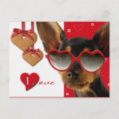Liefde. Funny Dog Valentijnsdag Feestdagenkaart (Voorkant)