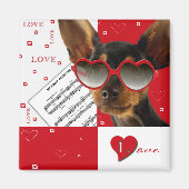Liefde. Funny Dog Valentijnsdag Gift Magneet (Voorkant)