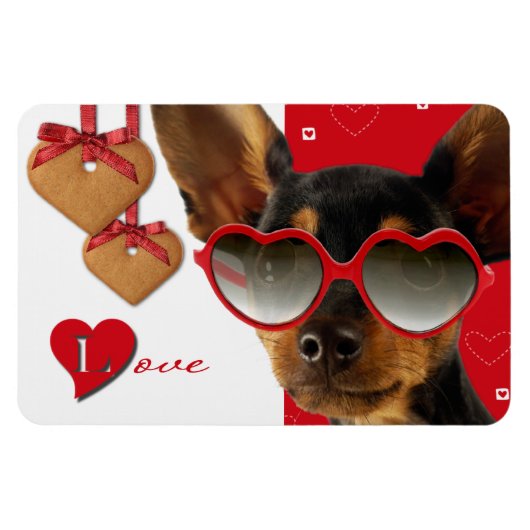 Liefde. Funny Dog Valentijnsdag Gift Magneet (Horizontaal)