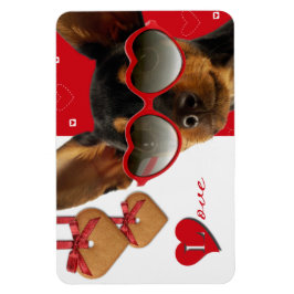 Liefde. Funny Dog Valentijnsdag Gift Magneet