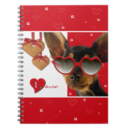 Liefde. Funny Dog Valentijnsdag Gift Notitieboek
