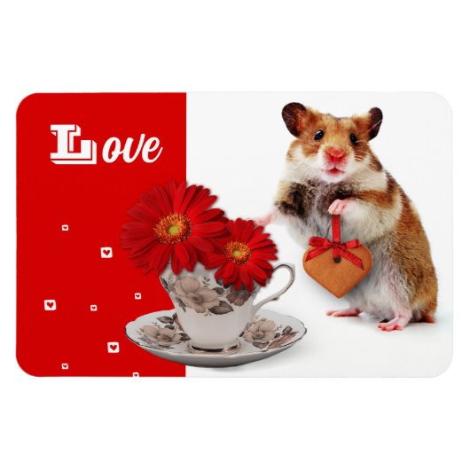 Liefde. Funny Hamster Moederdag Gift Magnet Magneet (Horizontaal)