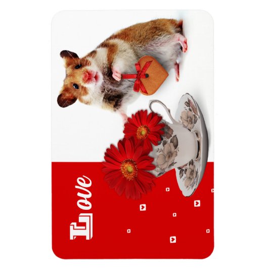 Liefde. Funny Hamster Moederdag Gift Magnet Magneet (Verticaal)