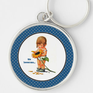 Liefde. Funny Little Girl Valentijnsdag Gift Sleutelhanger