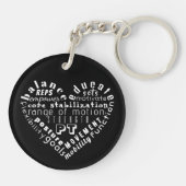 Liefde Fysiotherapie Hart Woord Kunst Sleutelhanger (Achterkant)