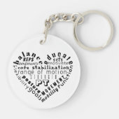 Liefde Fysiotherapie Hart Woord Kunst Sleutelhanger (Achterkant)