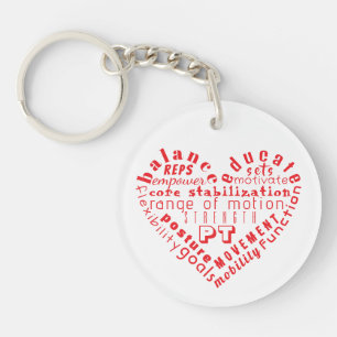 Liefde Fysiotherapie Hart Woord Kunst Sleutelhanger