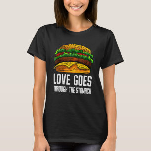 Liefde gaat door de strook van de Cheeseburger I B T-shirt