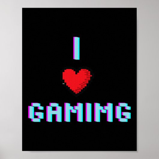 Liefde Gaming Video Game Hart Gamer Poster (Voorkant)