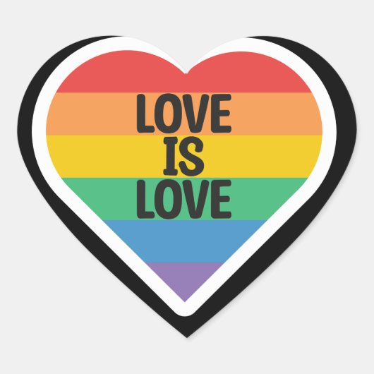 Liefde | Gay Pride Hart Sticker (Voorkant)