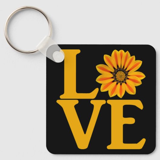 Liefde Gazania Klassiek Sleutelhanger (Voorkant)