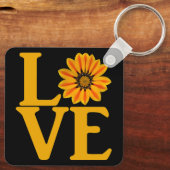 Liefde Gazania Klassiek Sleutelhanger (Achterkant)