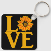 Liefde Gazania Klassiek Sleutelhanger (Achterkant)