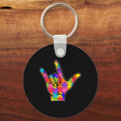 Liefde Gebarentaal Autisme Gift Awareness Support Sleutelhanger (Voorkant)