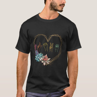 Liefde Gebarentaal Bloemen Hij Asl 's Day T-shirt