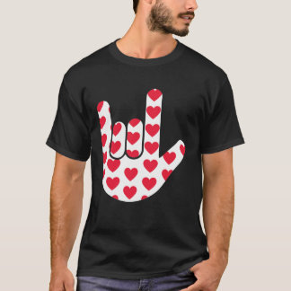 Liefde Gebarentaal Hart ASL Valentijnsdag Idee Ne T-shirt