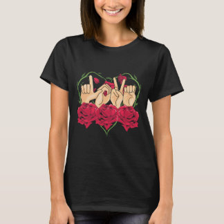Liefde Gebarentaal Roos Hart Asl Bewustzijn Dove P T-shirt