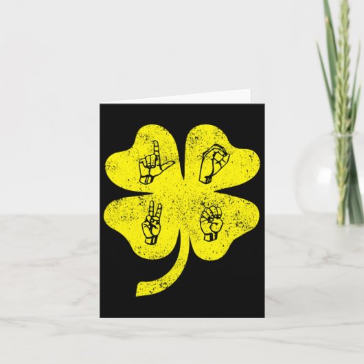Liefde Gebarentaal St Patrick's Dag Doofbewustzijn Kaart (Voorkant)