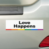 Liefde gebeurt Bumpersticker (Op auto)