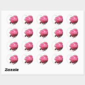 Liefde gebeurt roze pioen aangepaste envelop afdic ronde sticker (Vel)