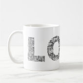 Liefde Gebouwd op Vrede – Typografie Mok (Links)