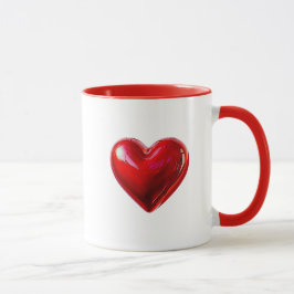 Liefde gedefinieerd door een rood hart. mok