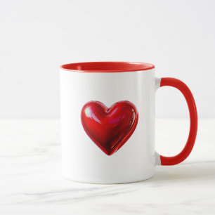 Liefde gedefinieerd door een rood hart. mok